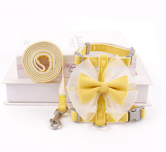 Pet Harness Mesh Butterfly Bow with Leash