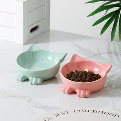 Raised Cat Head Shaped Ceramic Bowl