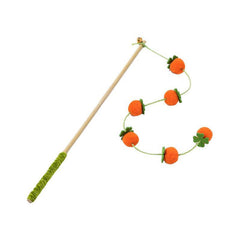 Persimmon Cat Teaser Wand with Bell & Wooden Stick