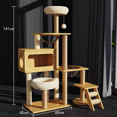 Mansion Cat Tree Wood - 141cm B15