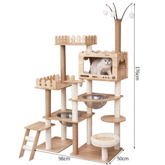 Mansion Cat Tree Wood - 176cm B58