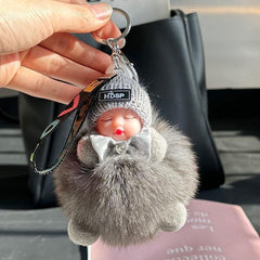Cute plush doll with keychain pendant