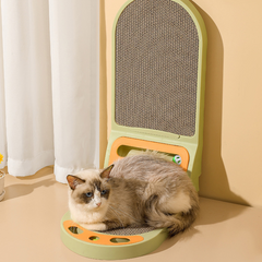 L-Shaped Cat Scratching Post with Interactive Bell Balls