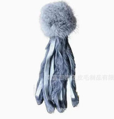 Natural Rabbit Fur Cat Teaser Wand