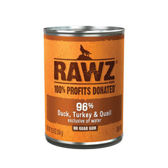 RAWZ Dog 96% Duck, Turkey & Quail 354g