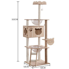 Mansion Cat Tree Wood - 163cm B2