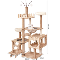 Mansion Cat Tree Wood - 160cm B57