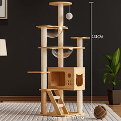 Mansion Cat Tree Wood - 131cm N5