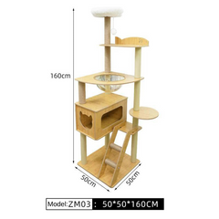 Mansion Cat Tree Wood - 160cm