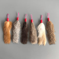 Natural Rabbit Fur Cat Teaser Wand