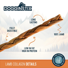 DOGGINSTIX Braided Lamb Collagen