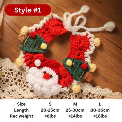 Pet Various Christmas Handmade Knitted Crochet Collar