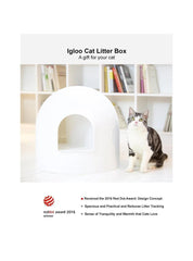 Pidan "Igloo" Cat Litter Box incl. litter scoop - White