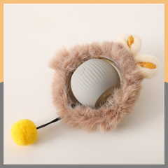 Pet Interactive Self Rolling Ball Toy with Fur Coat Rechargeable