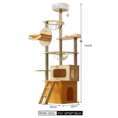 Mansion Cat Tree Wood - 195cm ZM04