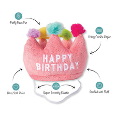 Fringe Studio - If The Crown Fits Wear Then Play Birthday Plush Dog Toy