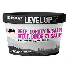 Iron Will Raw - Dog Level Up Cup Frozen Turkey & Salmon in Bone Broth