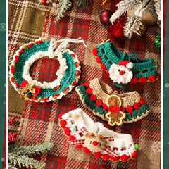 Pet Various Christmas Handmade Knitted Crochet Collar