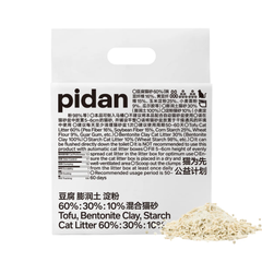 pidan Tofu 60%, Bentonite Clay 30%, Starch 10% Cat Litter 2.4kg