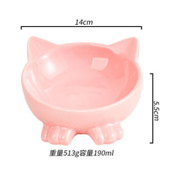 Raised Cat Head Shaped Ceramic Bowl