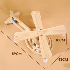 Cat Interactive Wooden Spiral Wings Wood Toy