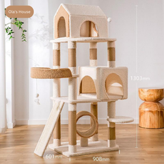 Plush Mansion Cat Tree 130cm Tall