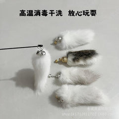 Cat Enrichment Toy: Real Rabbit Tail