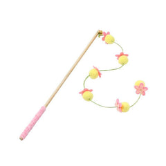 Persimmon Cat Teaser Wand with Bell & Wooden Stick