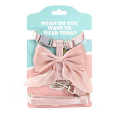 Pet Harness Mesh Bow with Leash