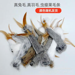 Natural Gall Fruit & Rabbit Fur Strip Cat Toy (Enrichment Toy)
