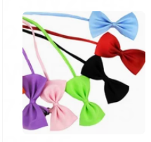Pet Tie Collar with Pearl - Black