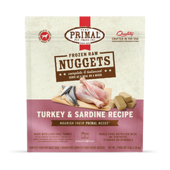 Primal Dog Frozen Raw Turkey & Sardine Nuggets