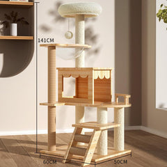 Mansion Cat Tree Wood - 141cm B36