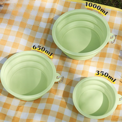 Pet outdoor silicone foldable bowl