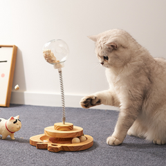 Cat Interactive Treat Dispenser with Roller Track Balls + Catnip