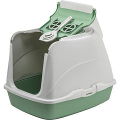 Moderna Flip Cat Deluxe Jumbo Hooded Litter Box - Soft Green