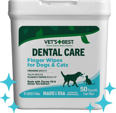 Vet's Best Dental Care Finger Wipes 50ct
