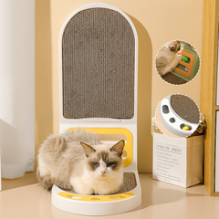 L-Shaped Cat Scratching Post with Interactive Bell Balls