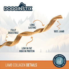 DOGGINSTIX Lamb Collagen Twist