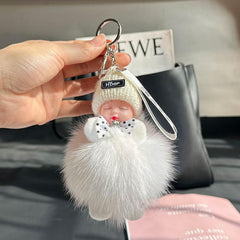 Cute plush doll with keychain pendant