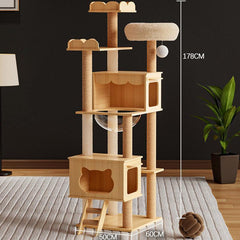 Mansion Cat Tree Wood - 178cm B13