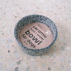 Dexypaws - Salt & Pepper Ceramic Dog Bowl 8"