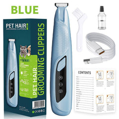 WHITE Pet Paw Trimmer with LED Light & Battery Indicator
