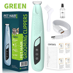 WHITE Pet Paw Trimmer with LED Light & Battery Indicator