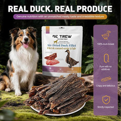 DE TREW Air-Dried Duck Fillet Dog Treats 454g