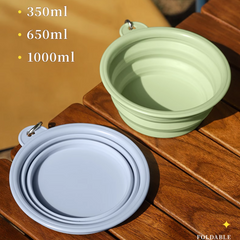 Pet outdoor silicone foldable bowl