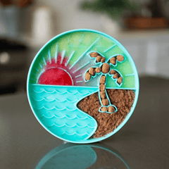 Messy Mutts - Beach Scene 8" Silicone Therapeutic Lick Bowl-Interactive Feeder