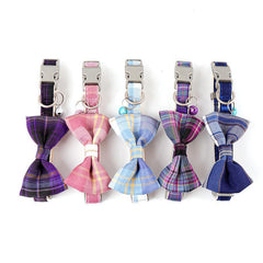 Pet Plaid Collar with Bow