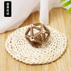 Acacia Wood Polygon Catnip Toy