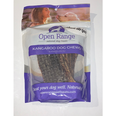 Open Range Kangaroo Dog Chews Steak Strips 100g